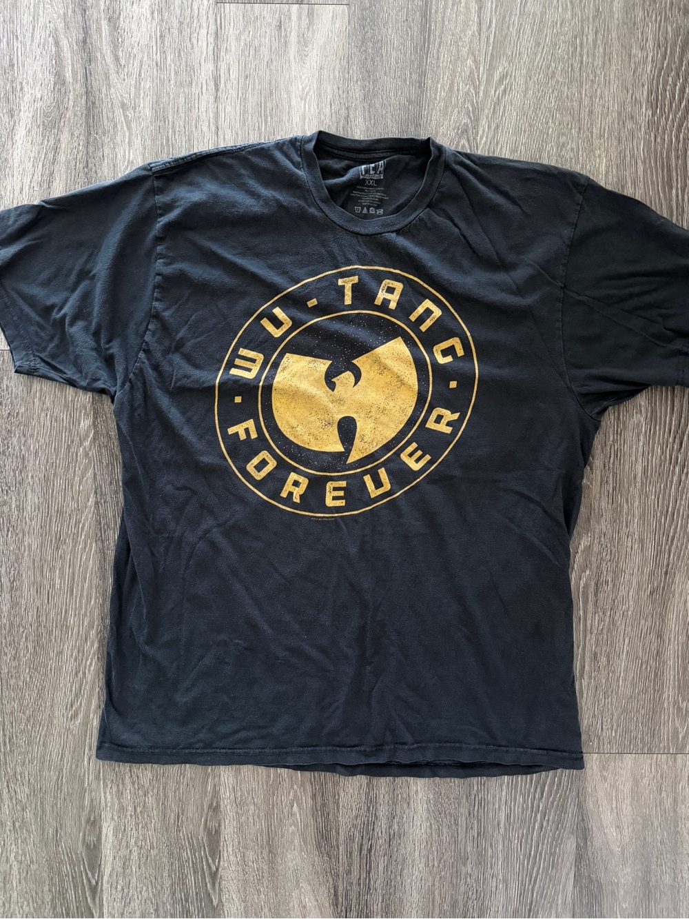 Fifth Sun Black T‑Shirt with Gold Wu‑Tang Logo